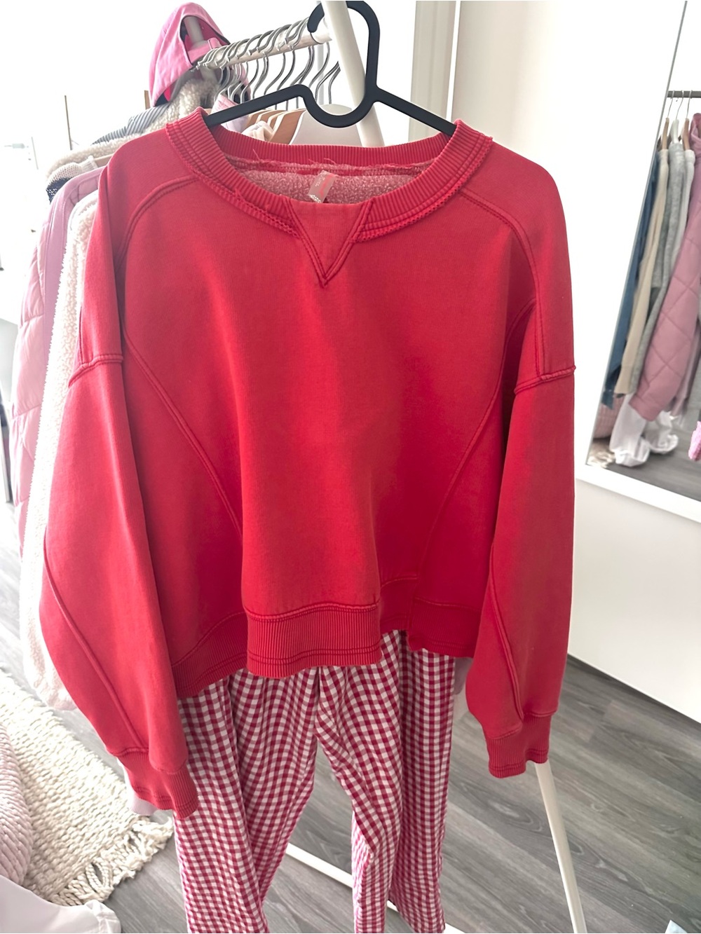 Free People Intercept Pullover Red Sweatshirt